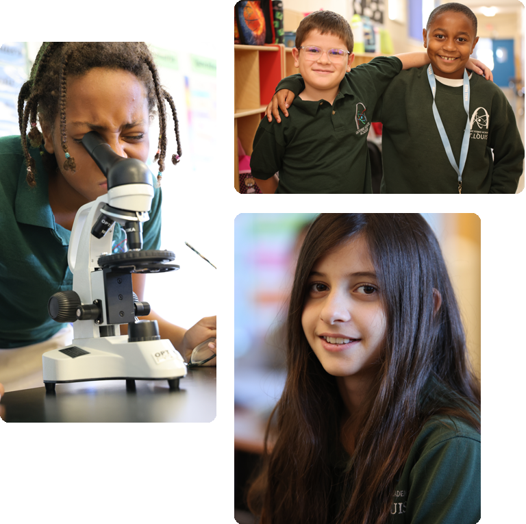 Students engaged in learning and interacting in a classroom collage